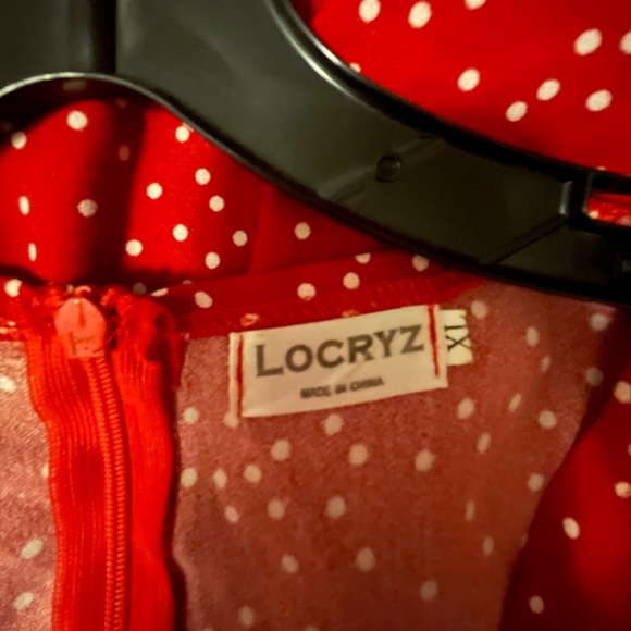 Polka Dot Wrap Tie Red White Dress XL - Picture 3 of 3